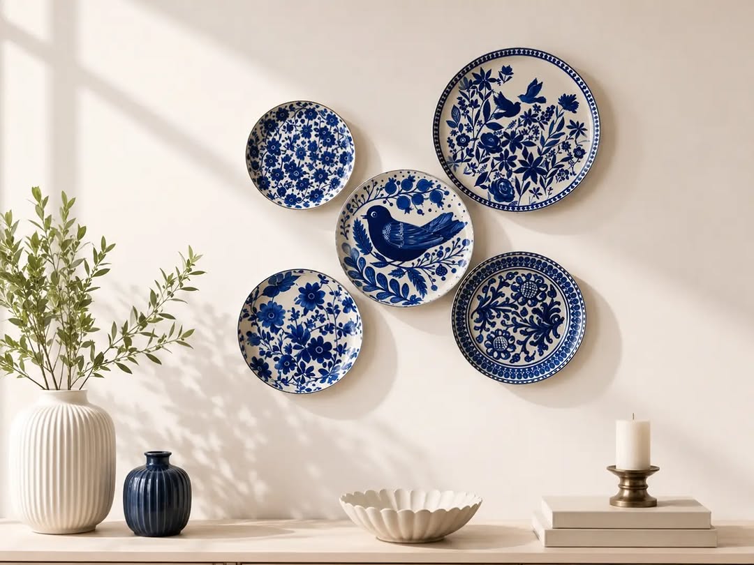 Holland Blue & White Wall Plates — Set of 5